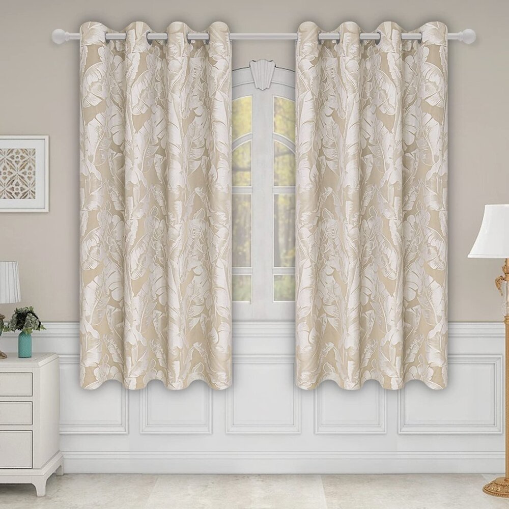 Jacquard leaf pattern curtains